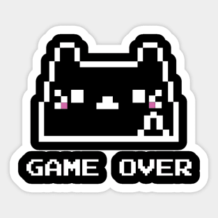 Game over funny 8 bit pixelart cat Sticker